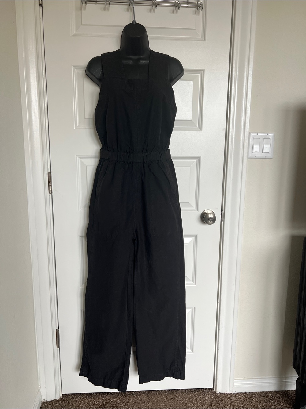 Everlane Black Sleeveless Wide-Leg Jumpsuit